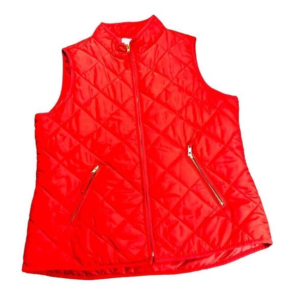 Red Jacket Jackets & Coats 887 Crown Ivy Womens Red Quilted Puffer